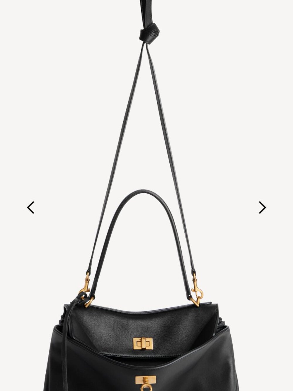 Balenciaga Women's Rodeo HandBag in Black,Smooth Calfskin Aged-Gold Hardware - Picture 13 of 16